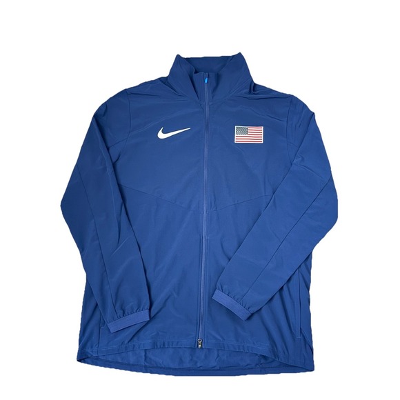 Nike Team USA Olympics Pro Elite Track Jacket Blue CV0293-492 Men's Size XL